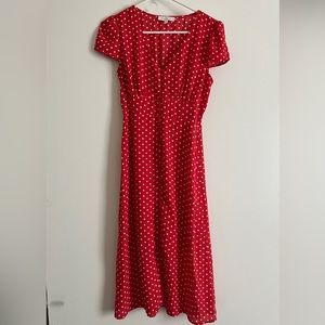 RED POLKA DOTS DRESS